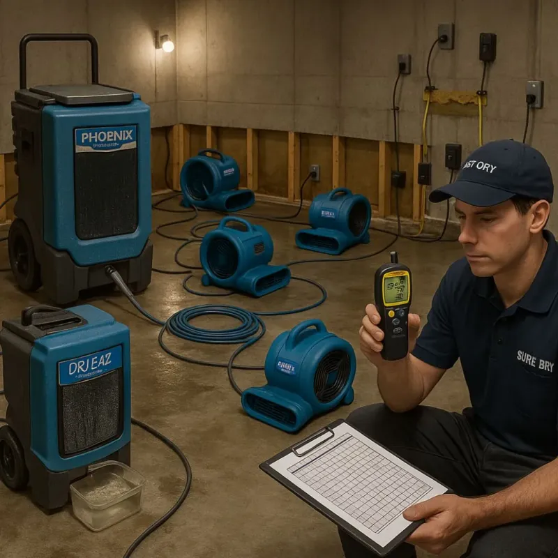 Structural Drying and Dehumidification process in Leake County, MS